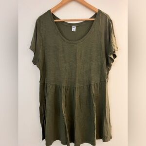 Olive Green Women's Peplum Top